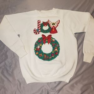 Vintage Christmas "Joy" Wreath Sweater
